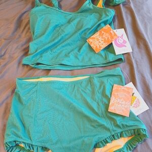 NWT Kortni Jeane size large bikini teal